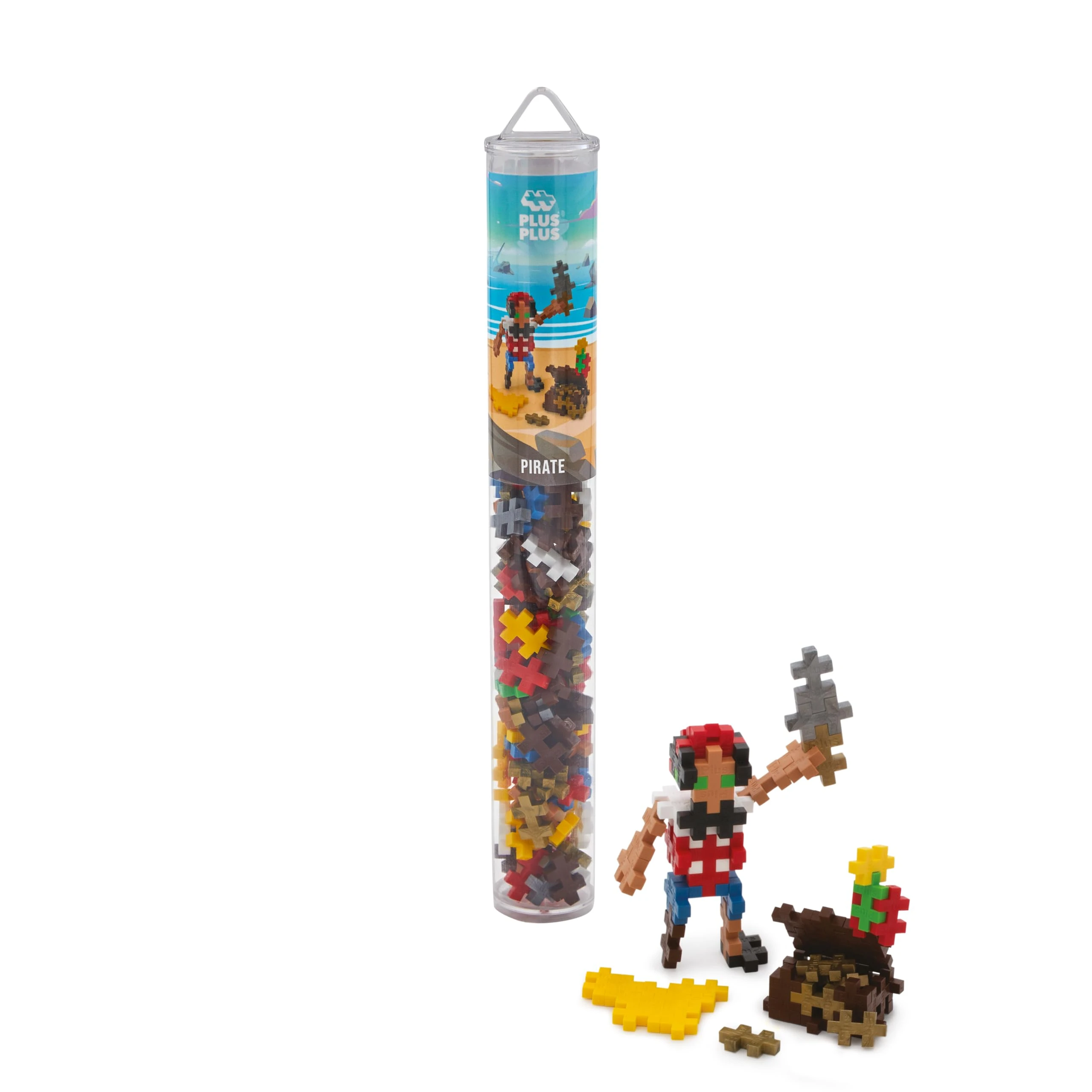 Plus Plus Building Blocks Toy - Kids Pirate Toys, Creative Construction Learning Resources and STEM Play for Home and Travel - Girls and Boys Toys Age 5 Plus, Pirate 100 Pieces