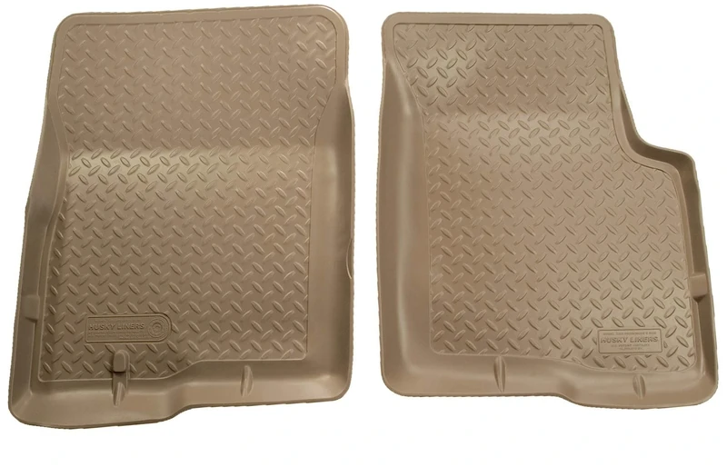Husky Liners Classic Style Series | Front Floor Liners - Tan | 33003 | Fits 1980-1996 Ford Bronco/Ford F150, 1980-1997 Ford F250/F350 2 Pcs