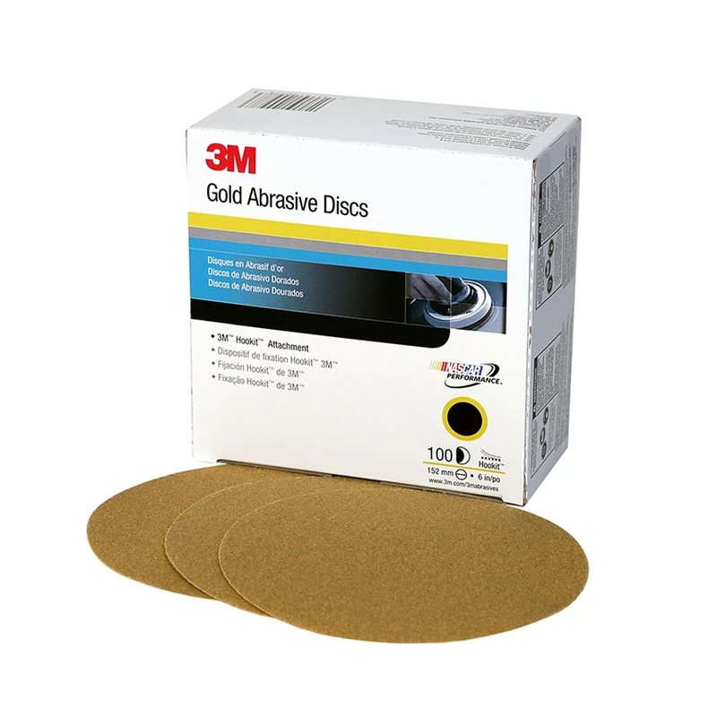 3M Hookit Gold Disc 236U, 00983, 6 in, P80, 75 Discs per Carton