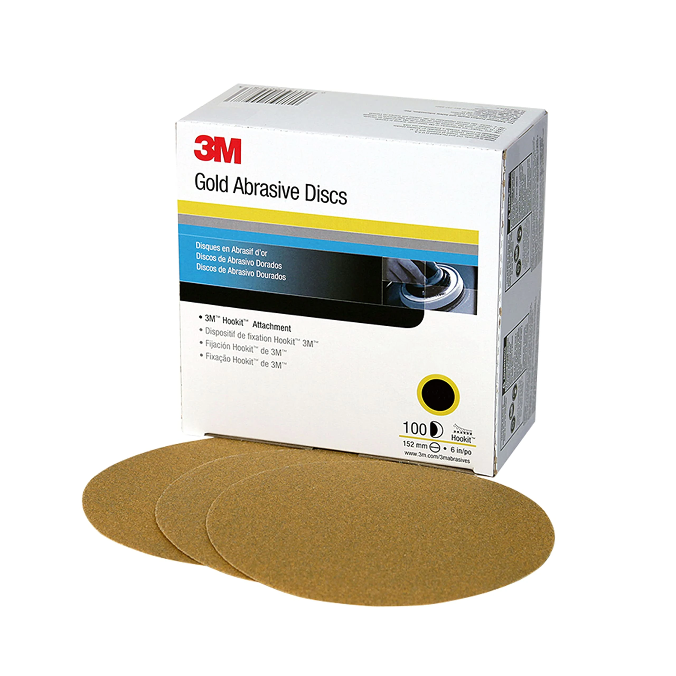 3M Hookit Gold Disc 216U, 00916, 3 in, P220 Grade, 50 Discs, Automotive Abrasive Discs