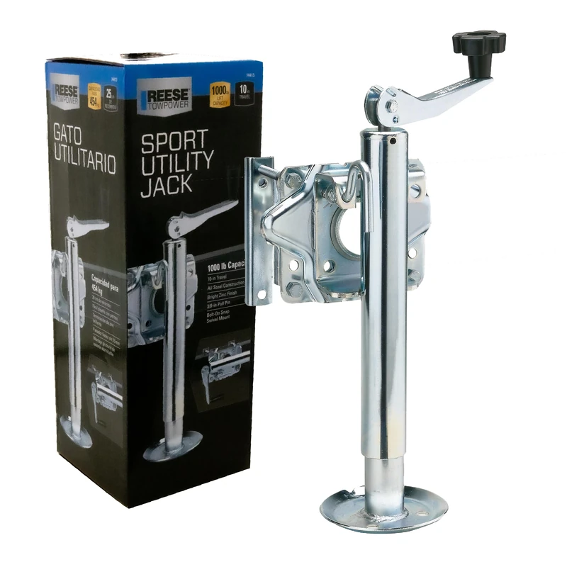 Reese Towpower 74413 Trailer Swivel Mount Jack, Chrome