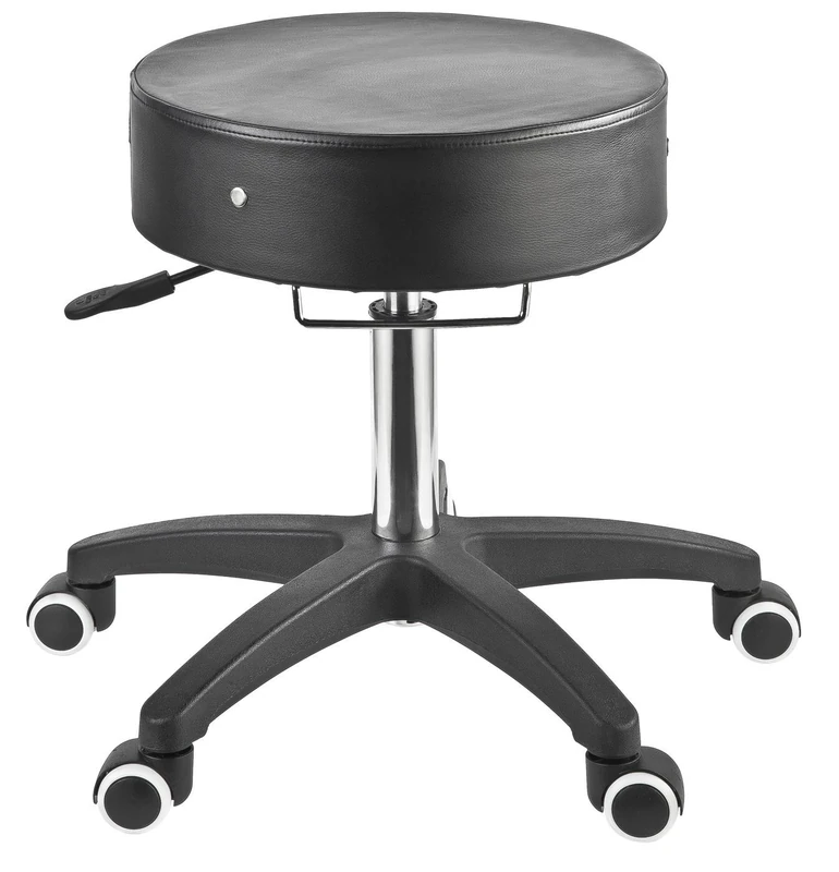 Master Massage Deluxe Beauty Rolling Swivel Hydraulic Stool, Black Luster