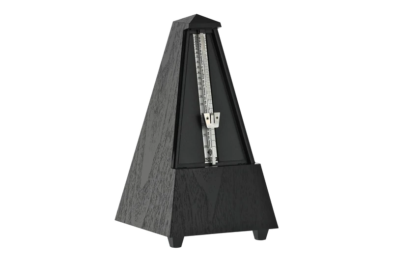 Wittner Metronome Taktell Pyramid Shape System Maelzel Series 845 - Plastic casing - Without bell - Black - Mechanicaly wound - No batteries required - Made in Germany