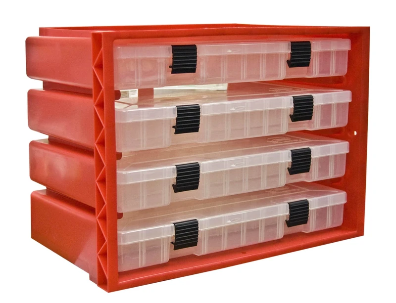 PLANO Deluxe Portable Rack System,Fishing Tackle Organizer, Portable Storage Organizer, Tool box, Small parts, Removable Trays, Fishing, Beading, School or Office Supplies or Crafting Materials