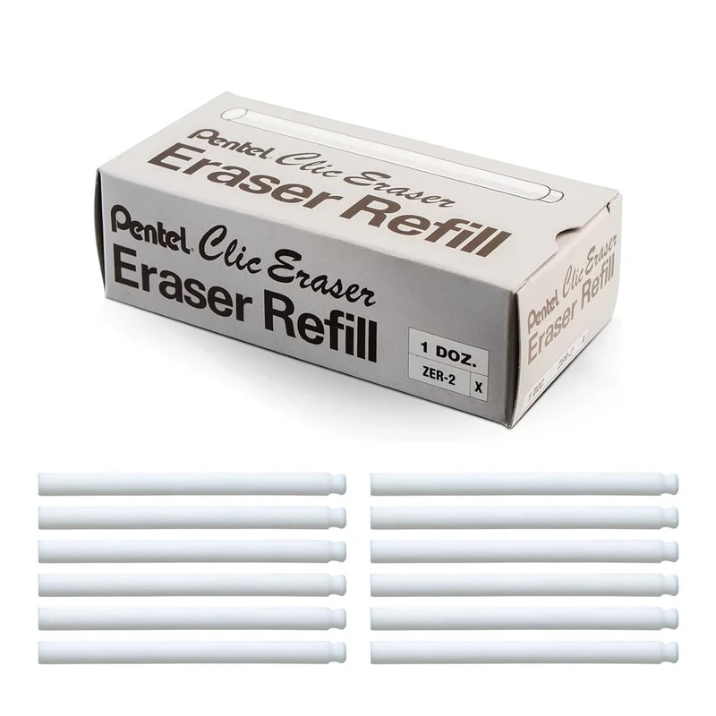 Pentel Clic Eraser Refill (Pack of 24), White