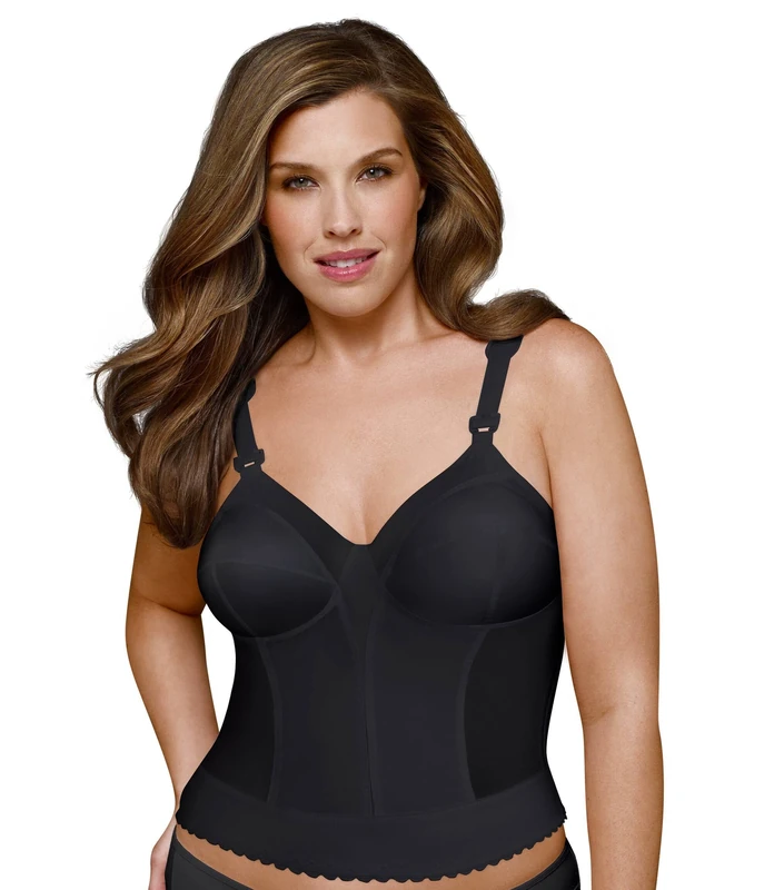 Exquisite Form Women's Longline Bra 5107532, Black, 42C