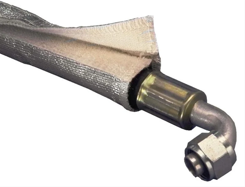 Design Engineering 010405 Heat Shroud 1/2" - 1-1/4" I.D. x 3ft Aluminized Sleeving for Ultimate Heat Protection (with Hook and Loop Closure)