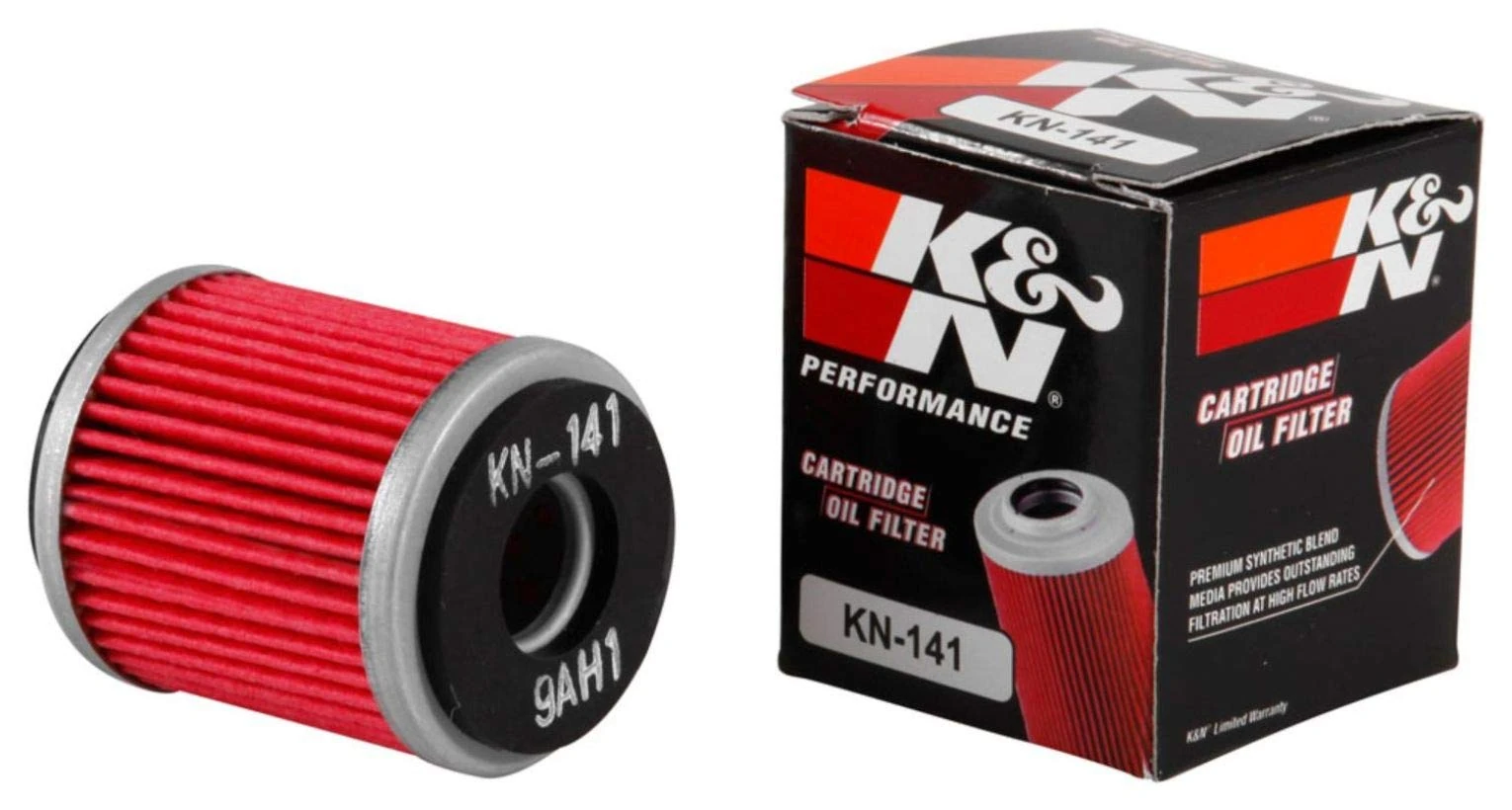 K&N Motorcycle Oil Filter: High Performance, Premium, Designed to be used with Synthetic or Conventional Oils: Fits Select Yamaha Vehicles, KN-141, red