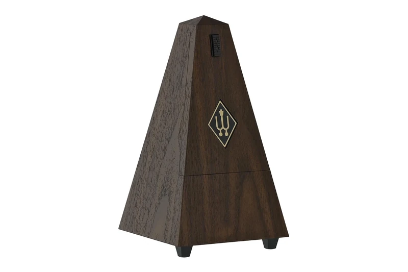 Wittner Metronome Taktell Pyramid Shape System Maelzel Series 845 - Plastic casing - Without bell - Walnut grain - Mechanically wound - No batteries required - Made in Germany