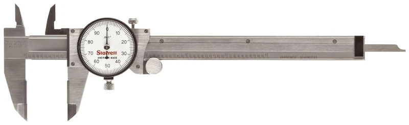 Starrett 120X-6 Dial Calliper, Stainless Steel, White Face, 0-6" Range, +/-0.001" Accuracy, 0.001" Resolution
