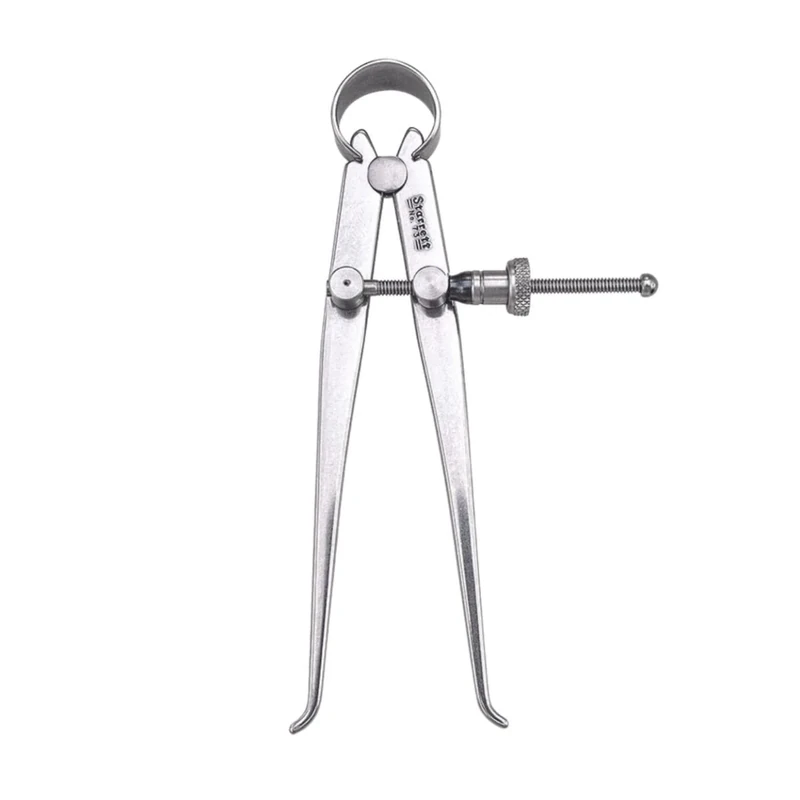 Starrett 73B-4 Spring Nut Inside Spring Calliper, Steel, Flat Leg, 0-12" Range