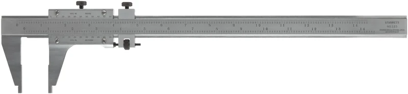 Starrett 123Z-6 Vernier Calliper, Steel, Nib Style Jaw, 0-6" Range, +/-0.0005" Accuracy, 0.001" Resolution