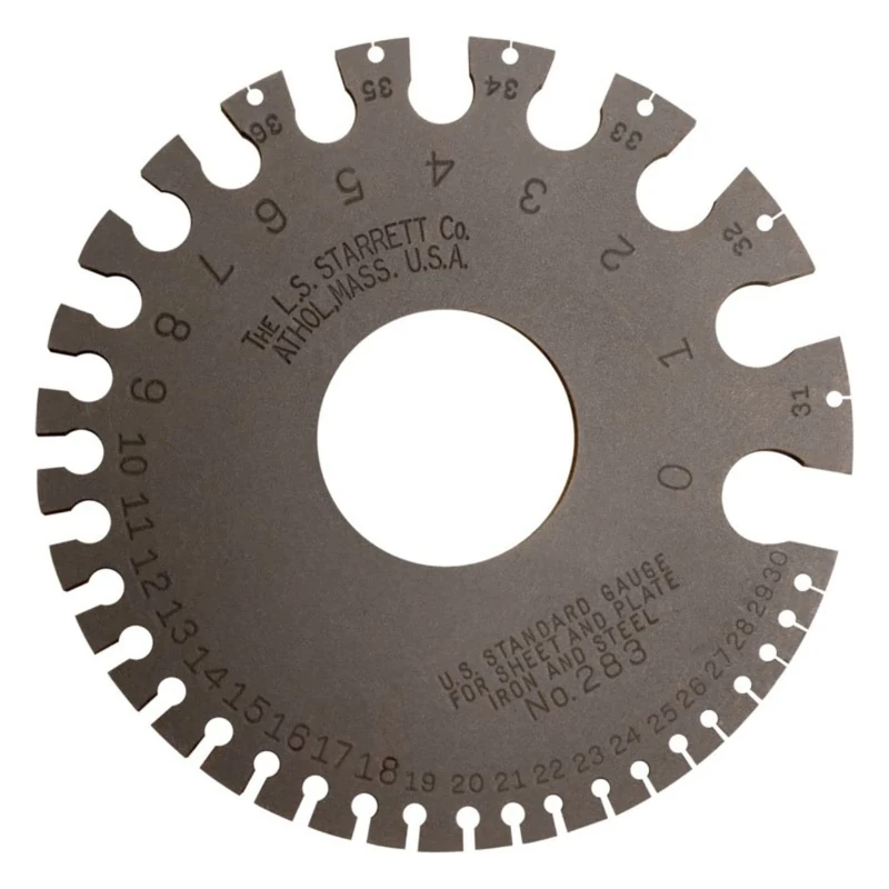 Starrett 283 American Standard Wire Gage, Hardened, Satin Finish, Numbers 0-36, 0.3125-0.007" Diameter Range Diameter Range