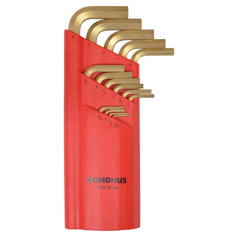 Bondhus, BLX15G Gold Long Series BALLEND HEX Key Set 1.27MM-10MM, 38095