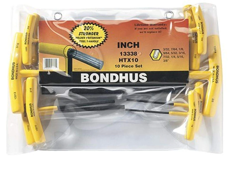 Bondhus, HTX10F 10PC 3/32-3/8 T-Handle HEX, 13338