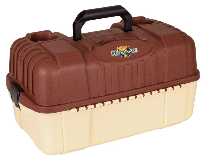 Flambeau Outdoor 2059 7-Tray Hip Roof Classic Tray Tackle Box, Blue/Taupe