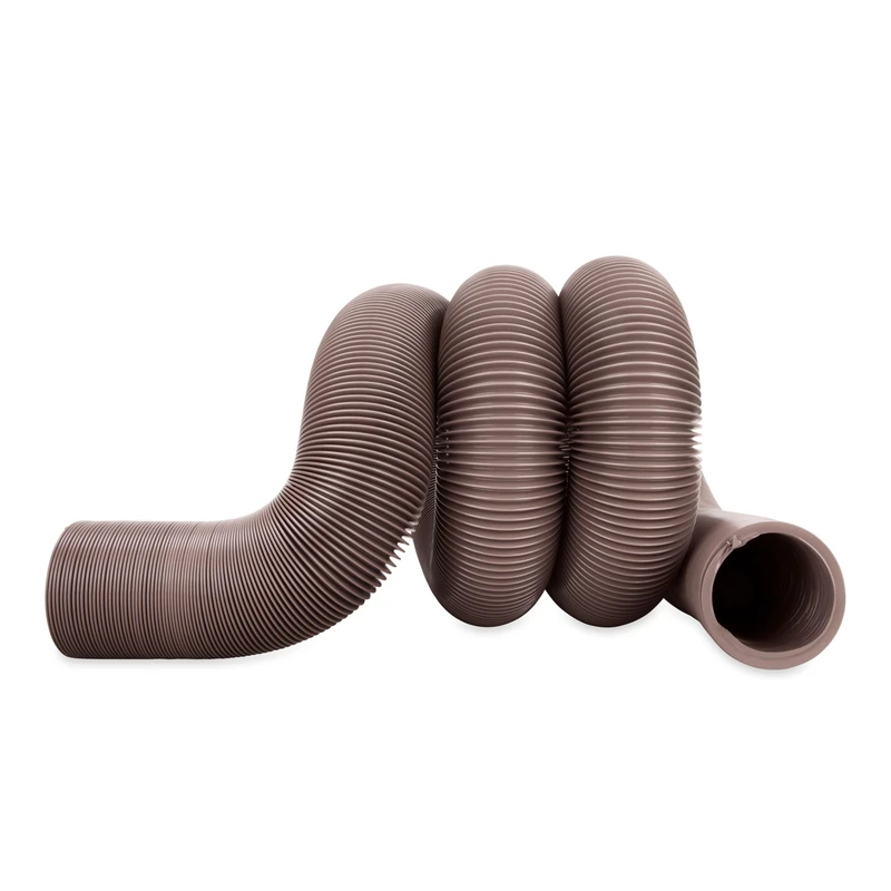 Camco Durable High Tensile Strength Vinyl Sewer Hose with Steel Wire Core – 15’ Hose with 15 mils of HTS Vinyl, Great for Year Round Rving Compresses to 26” for Simple and Easy Storage, Brown (39661)