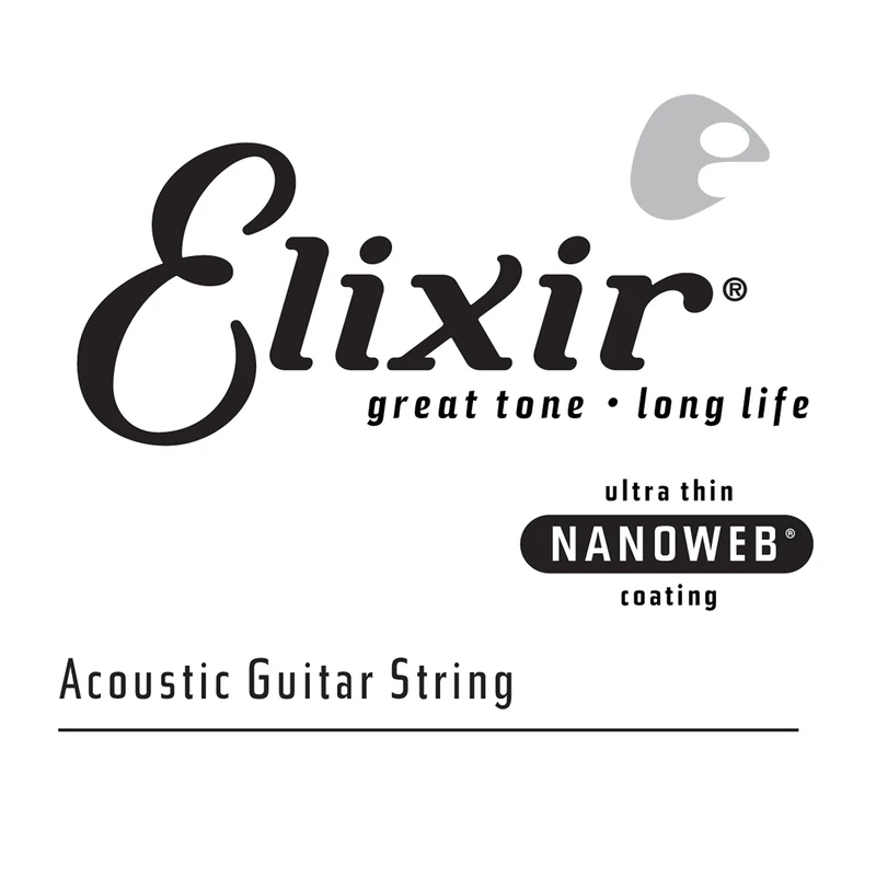 Elixir Strings Acoustic Phosphor Bronze Guitar String NANOWEB Coating, .053