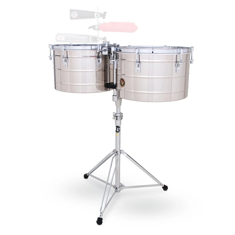 LP Latin Percussion Timbales Tito Puente Thunder Timbs Stainless Steel 15"/16" LP258-S