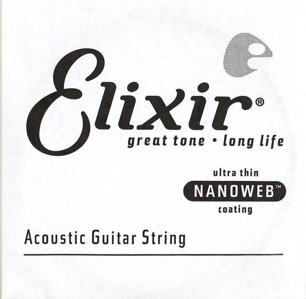 Elixir® Strings Acoustic 80/20 Bronze Single String with NANOWEB® Coating (.039)