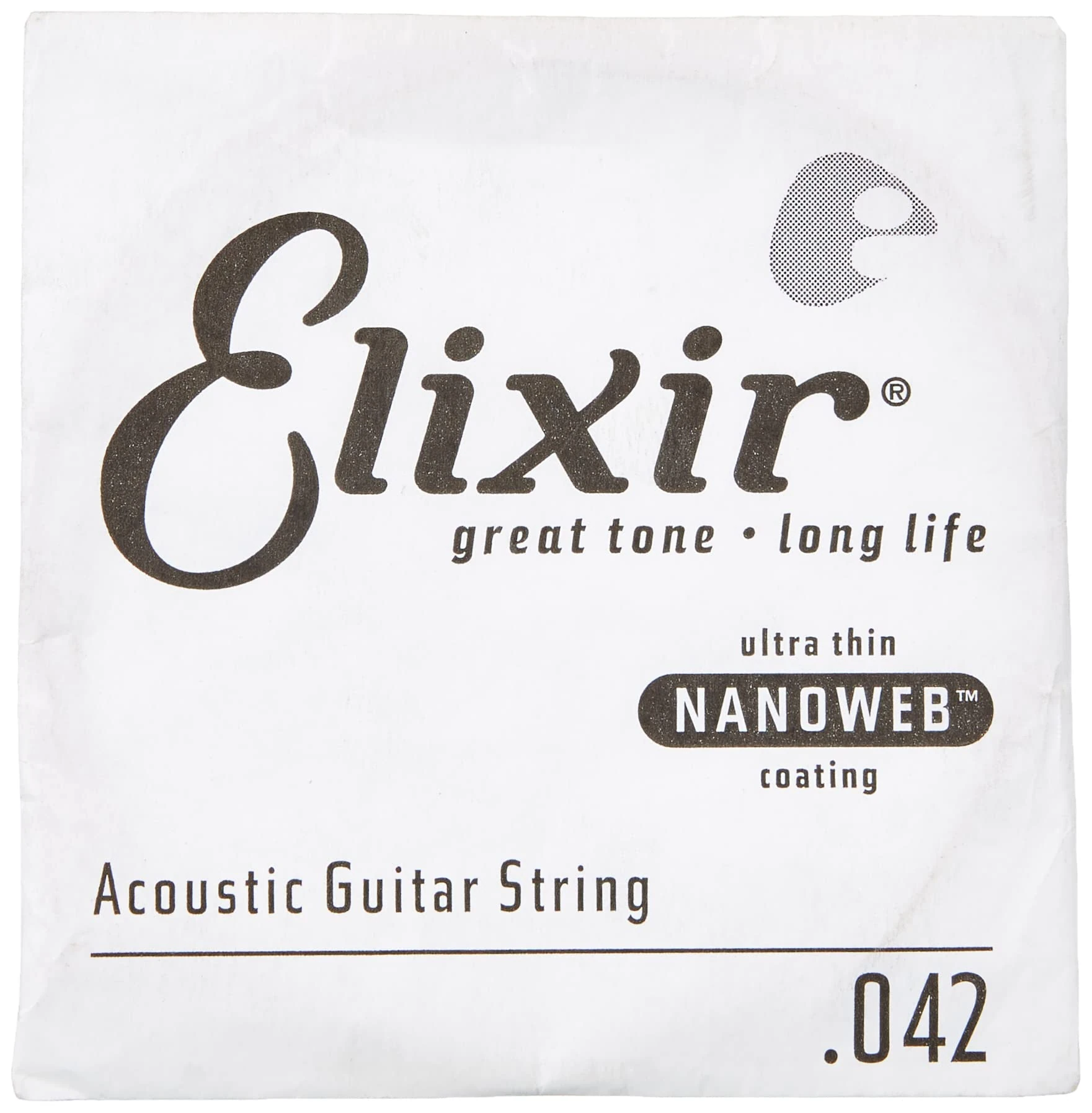 Elixir® Strings Acoustic 80/20 Bronze Single String with NANOWEB® Coating (.042)