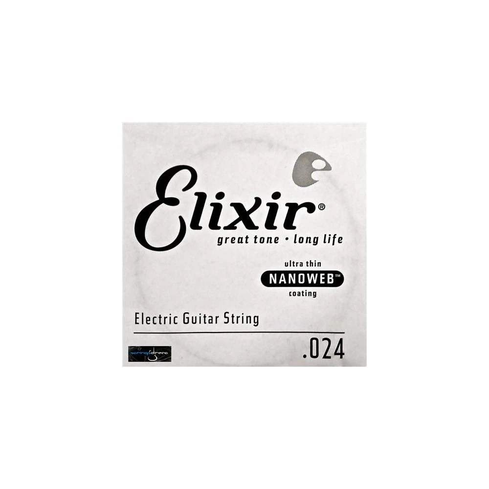 Elixir® Strings Electric Guitar Single String with NANOWEB® Coating (.024)