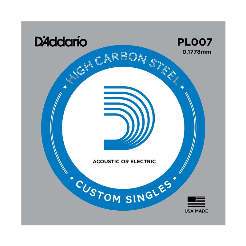 D'Addario Pl007 Guitar Single String Silver