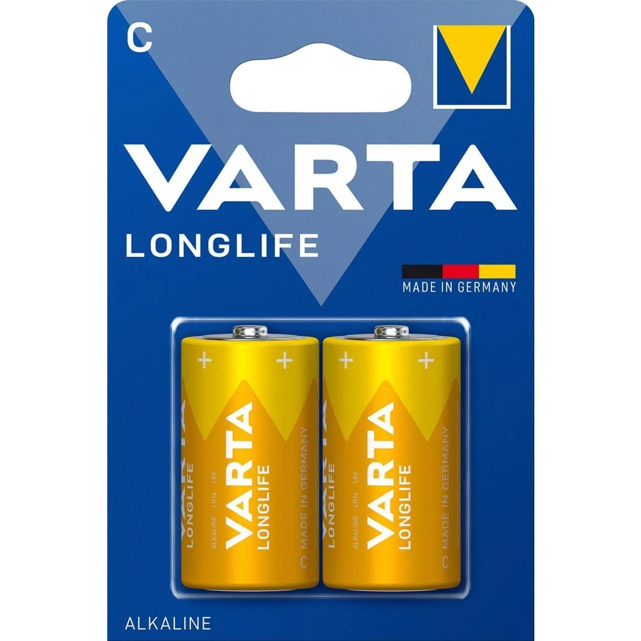 Varta Longlife Extra 1.5 V C Alkaline Battery 2 count (Pack of 1)