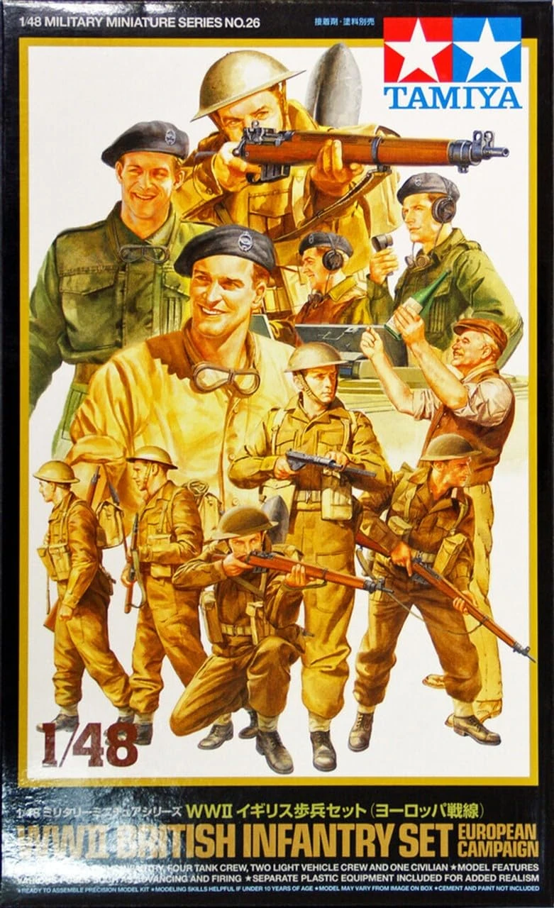 TAMIYA 300032526 - WWII figure set British infantry in Europe, military kit 1:48