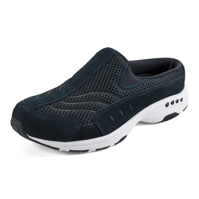 Easy Spirit Womens Traveltime234, Navy/White Suede, 8 Wide
