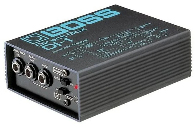 BOSS Di-1 Direct In Box, A Direct Box with Crystal-Clear Sound for Transforming High-Impedance; Sturdy, Compact Design & Three Input Level Switches