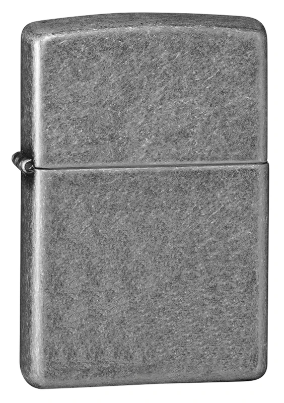 Zippo - Windproof Lighter, Armour Antique Silver, Base Model, Refillable, Reusable, Windproof Design, Gift Box, Made in the USA