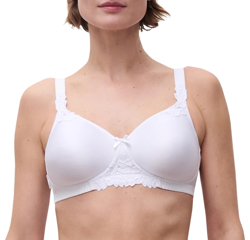 Chantelle Women's, Hedona, Wirefree Support Bra, Women's Invisible Lingerie, White (Weiß 10), 34DD - Image 1