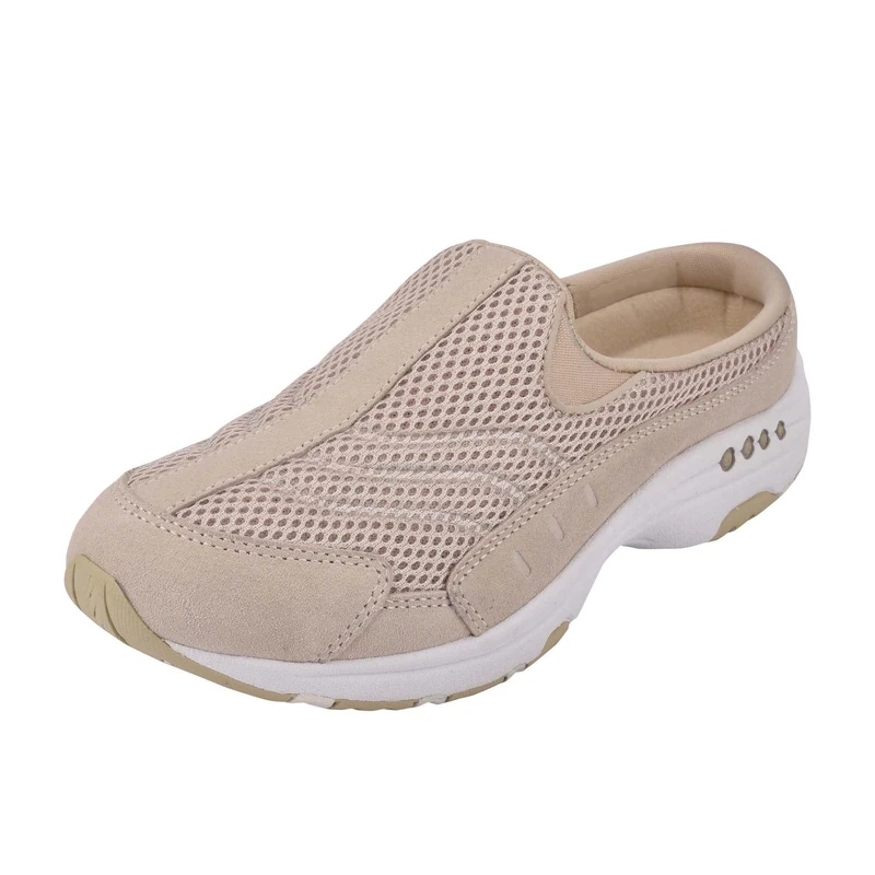 Easy Spirit Women's Traveltime Mule, Woodash White Suede, 4.5 UK