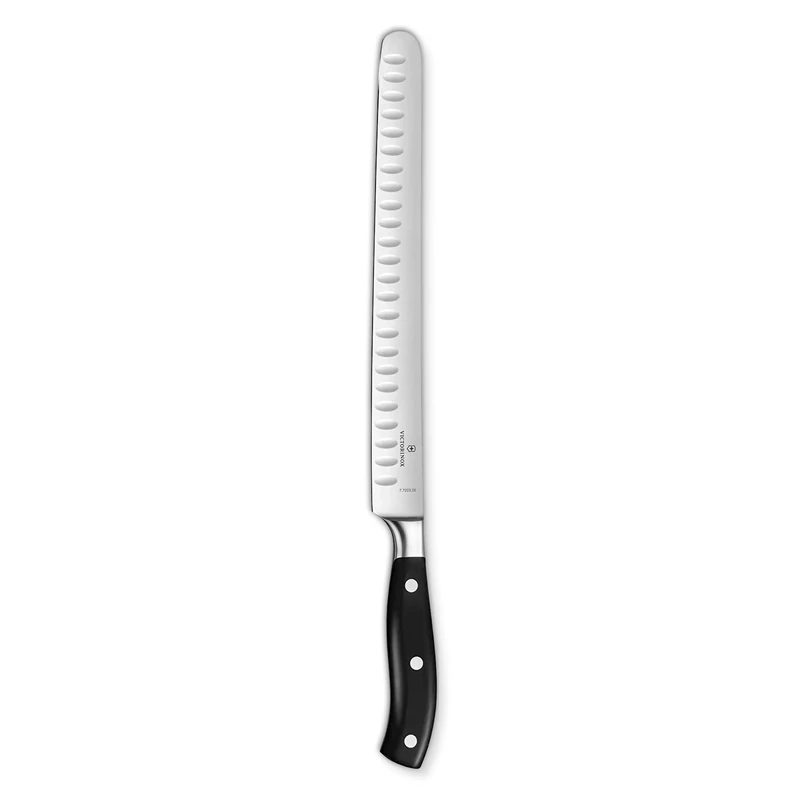Victorinox Grand Maître Slicing Knife, Extra Sharp Blade, Fluted Edge, 26 cm, Plastic Handle, Stainless Steel, Black