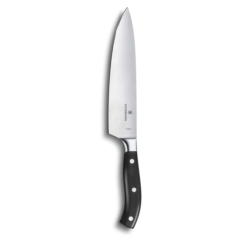 Victorinox Grand Maître, Chef's Knife, Extra Sharp Blade, Straight Edge, 20 cm, Robust Plastic Handle, Stainless Steel, Black