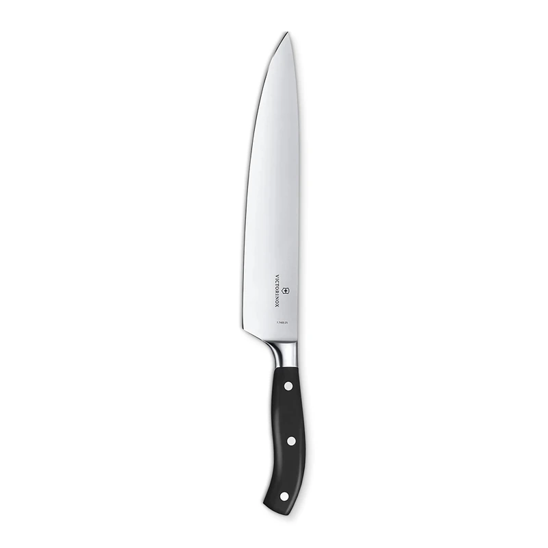 Victorinox Grand Maître, Chef's Knife, Extra Sharp Blade, Straight Edge, 25 cm, Robust Plastic Handle, Stainless Steel, Black