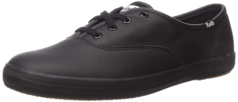Keds Women's Keds Champion Leather Sneaker, Black, 7 UK