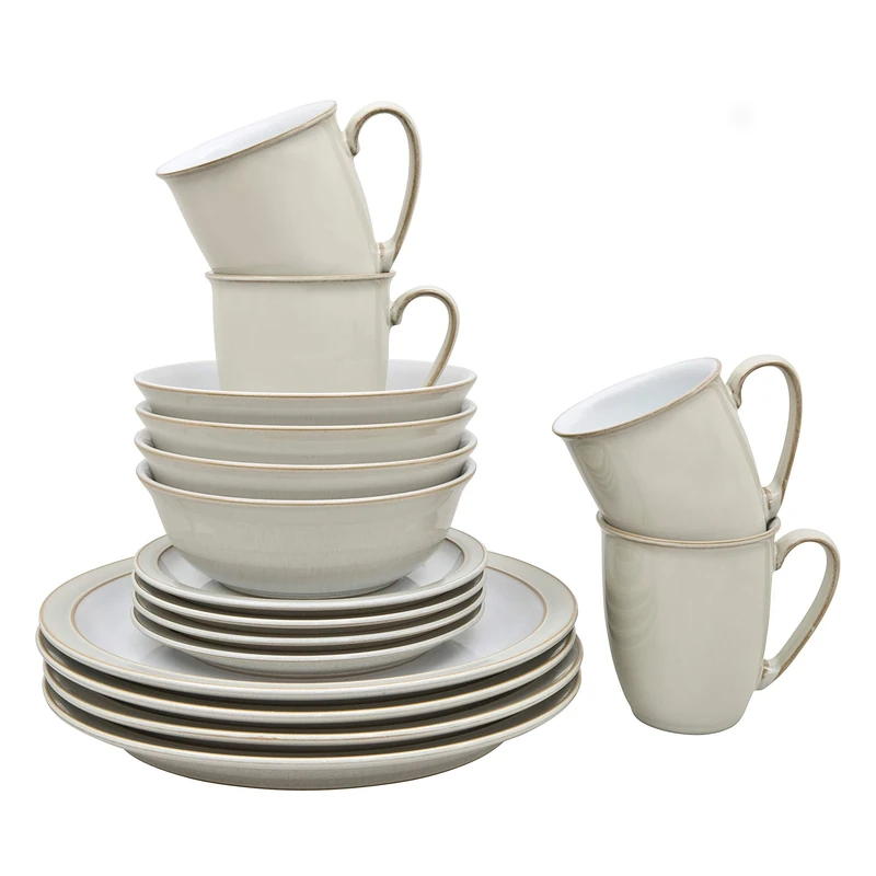 Denby 16040950 Linen 16 Piece Boxed Tableware Set