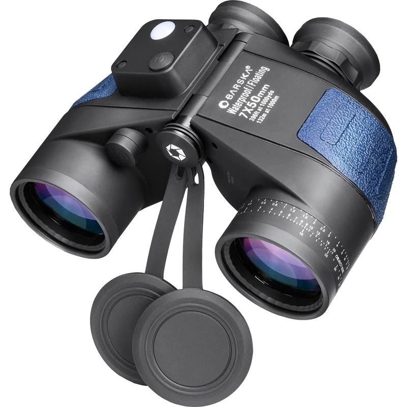 BARSKA Deep SeaWaterproof Floating Binocular w/Internal Rangefinder & Compass,Blue, 7x50
