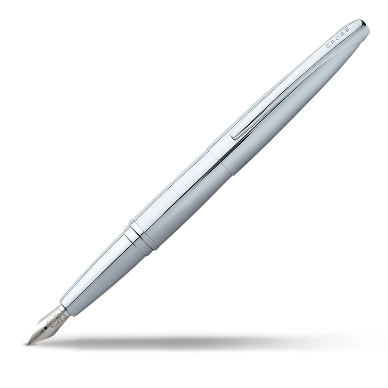 Cross Atx Pure Chrome Fountain Pen with Chrome Plated Appointments - Silver