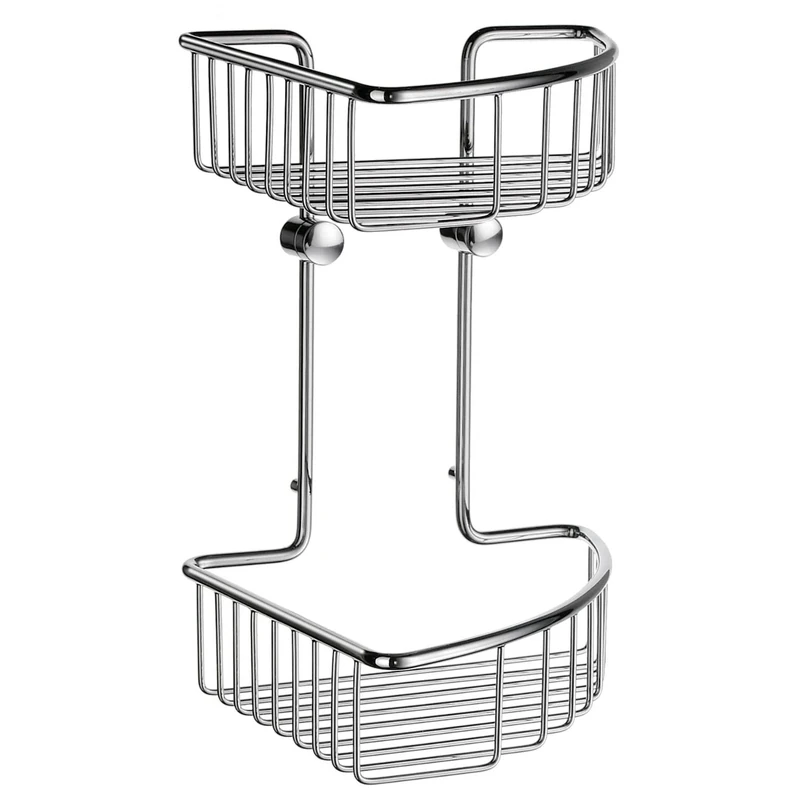 Smedbo Soap Basket Corner 2 Level, Polished Chrome DK1022 Sideline Basic, Silver, 21.5 x 21.2 x 35 cm