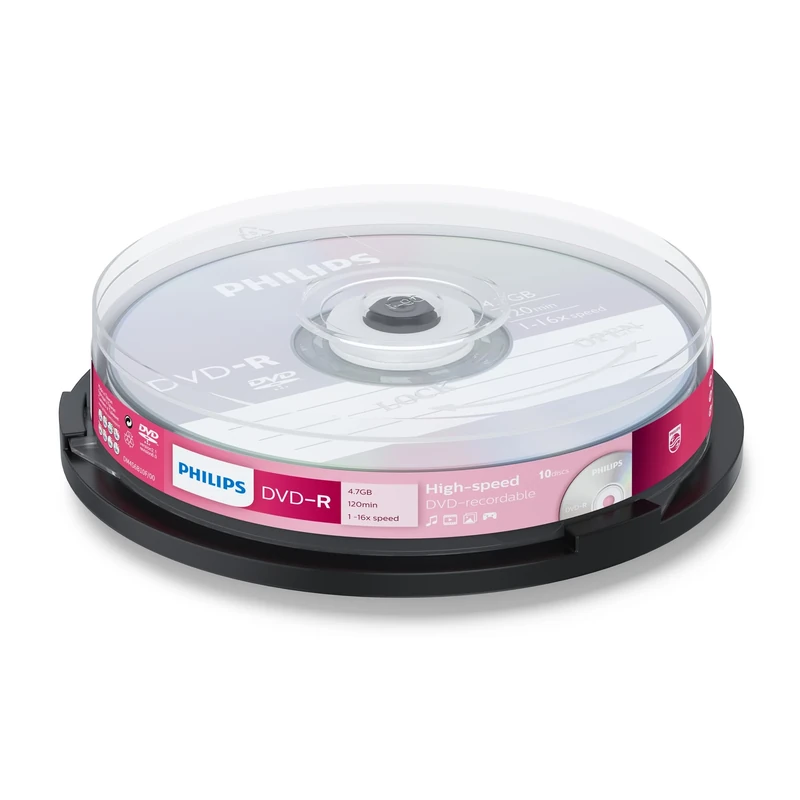 Philips DVD-R DM4S6B10F/00 Blank Discs 4.7GB 120min 16x