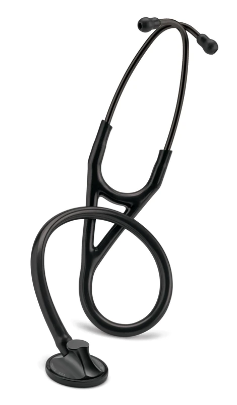 3M Littmann Master Cardiology Stethoscope, Black Plated Chestpiece and Eartubes, Black Tube, 27 inch, 2161