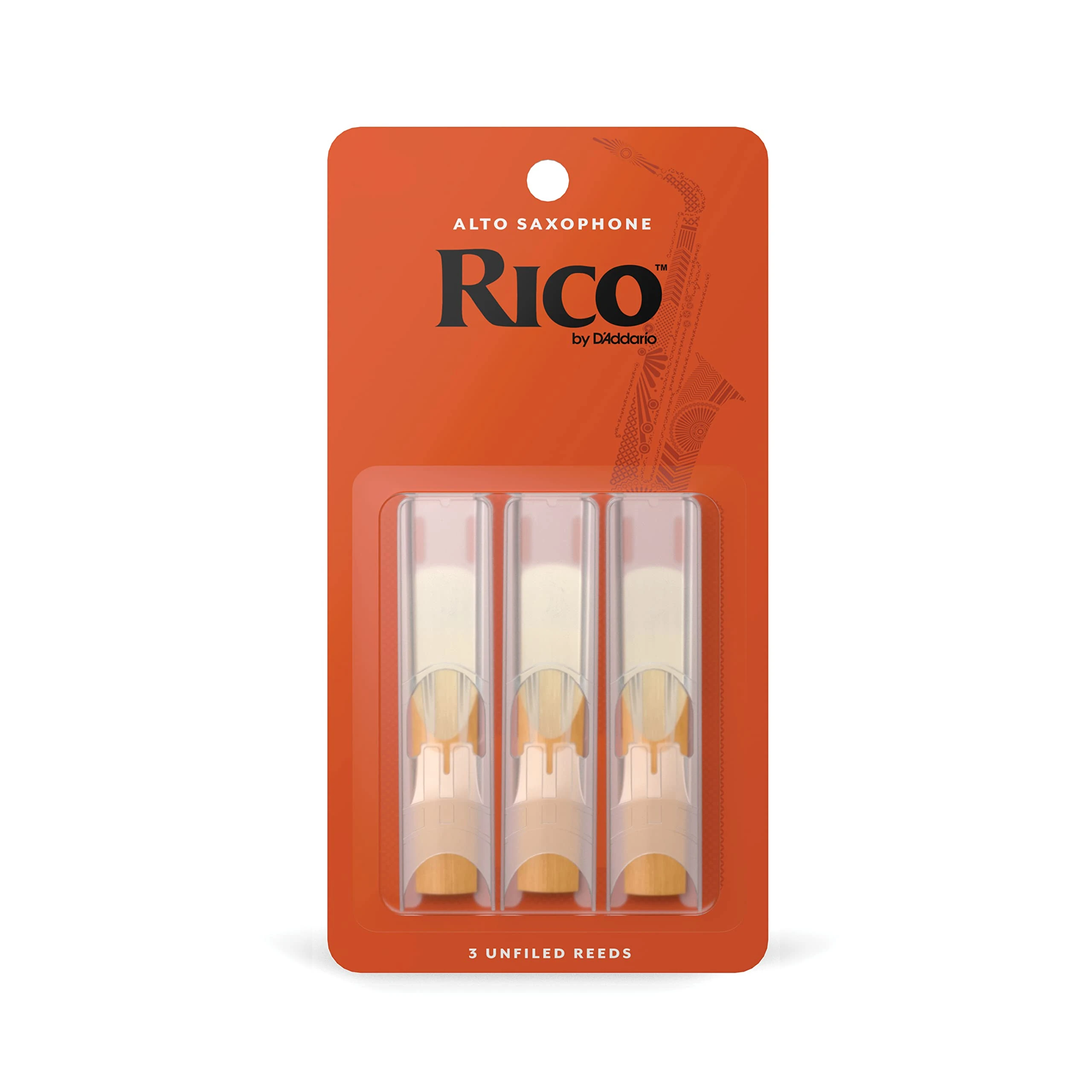 D’Addario Woodwinds - Rico Alto Sax Reeds - Reeds for Alto Saxophone - Alto Saxophone Reeds Crafted for Beginners, Students, Educators - Strength 2.5, 3-Pack