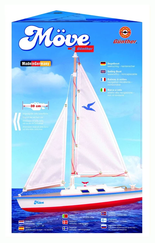 GUNTHER Move Sailing Boat - 39 cm Model with Adjustable Sails