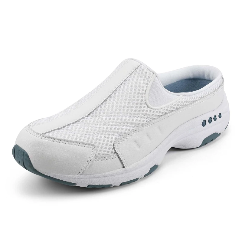 Easy Spirit Women's Traveltime Mule, White 130, 6 UK