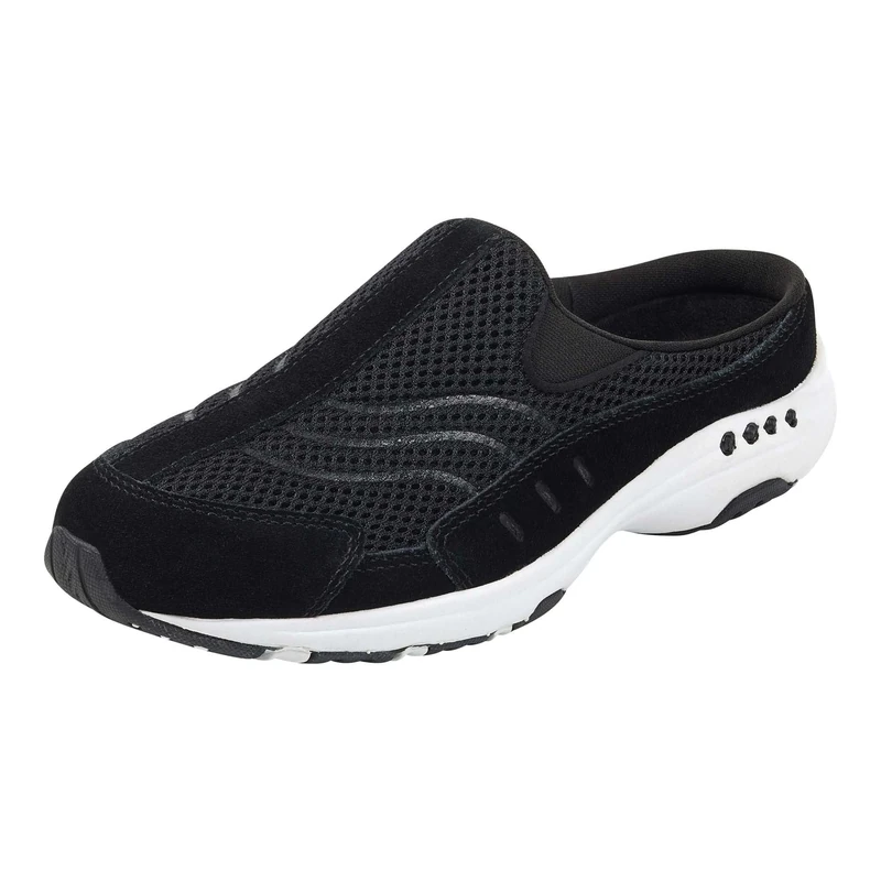 Easy Spirit Women's Traveltime Mule, Black Suede, 4 UK