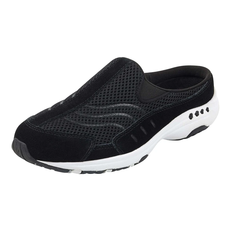 Easy Spirit Women's Traveltime Mule, Black Suede, 4.5 UK