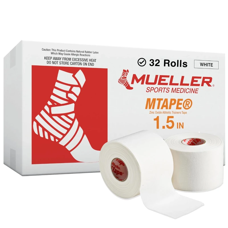 Mueller Mtape, Zinc Oxide Tape 3.8cm x 13.7m, White 32 Rolls